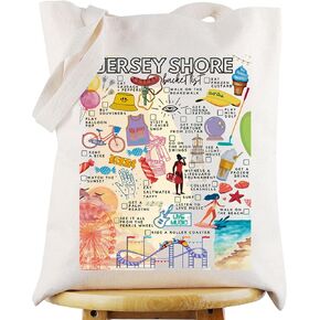 WZMPA Jersey Shore Travel Tote Bag Jersey Shore Vacation Gift Jersey Shore Trip Shoulder Bag Jersey Shore Souvenir Merchdise