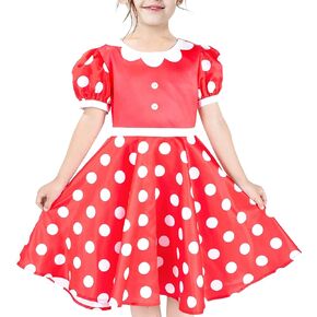 Sunny Fashion Girls Dress Pink Embroidery Square Neck Lantern Puff Short Sleeve