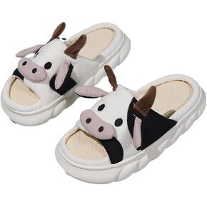 Cow Slippers for Women Cute Animal Shoes Warm Soft Sole Non-slip Lightweight in Kuwait
