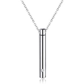 Urn Necklace Bar Pendant Memorial Jewelry - Ashes Keepsake Exquisite Cremation Jewelry(black)