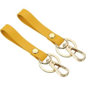 PATIKIL PU Leather Keychain, Key Holder Keyring with Metal Key Ring Anti Lost Clasp for Men Women