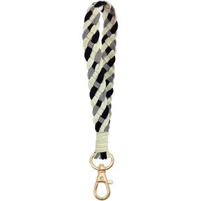Poagoep Microfiber Keychain Soft Handmade Wristlet Keychain Boho Wrist Lanyard Key Wristlet for Women