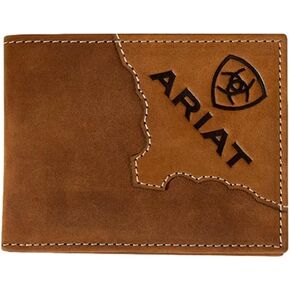 ARIAT Western Wallet Mens Bifold Slim Fit Two Tone Med Brown A3552644 in Saudi Arabia