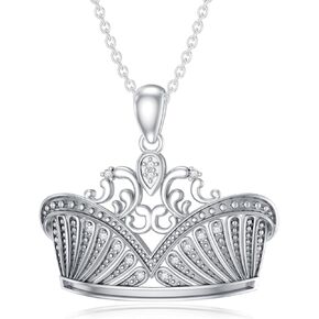 Diamond Crown Pendant for Women 925 Sterling Silver Diamond Crown Necklace Diamond Jewelry Gifts for Christmas Birthday