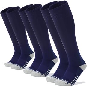 BUAVBO 3 Pack Toddler Baseball Softball Socks Little Kids Knee High T-Ball Soccer Football Socks For Youth Boys & Girls