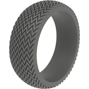 ROQ Silicone Rubber Wedding Ring for Men, Comfort Fit, Men's Wedding Band, Breathable Rubber Engagement Band, 8mm Wide 3mm Thick, Chevron, Single, Multi Colors and Sizes