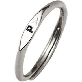 خواتم أولية فضية للنساء، حلقات أولية رفيعة قابلة للتكديس للفتيات المراهقات، حلقة مفتوحة قابلة للتعديل، حلقة أبجدية كبيرة من الفولاذ المقاوم للصدأ، من الألف إلى الياء in Kuwait