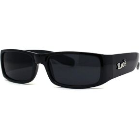 Boys Child Size Locs Classic 90s Rectangular Plastic Gangster Shade Sunglasses