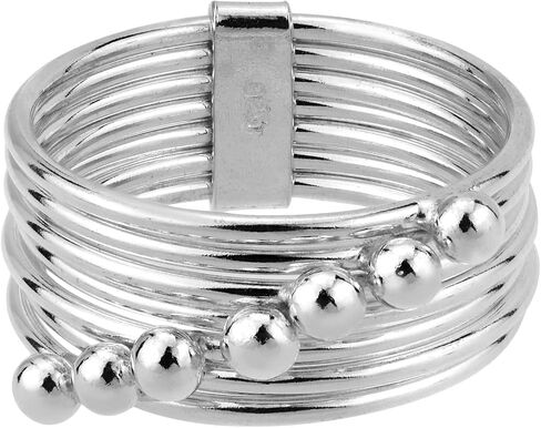 AeraVida Meaningful Interlocked Rings Seven Day .925 Sterling Silver Ring in Saudi Arabia