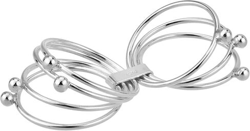 AeraVida Meaningful Interlocked Rings Seven Day .925 Sterling Silver Ring in Saudi Arabia