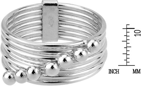AeraVida Meaningful Interlocked Rings Seven Day .925 Sterling Silver Ring in Saudi Arabia