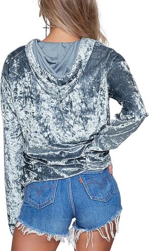 Just Quella Women Steel Velvet Jumper Soft Hoodie 8952 in Kuwait