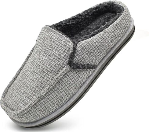 jiajiale Mens Slippers Warm Memory Foam Moccasin Slippers Cozy Fuzzy Polar Fleece Slip on Winter for Mens House Shoes with Arch Support Indoor Outdoor Non Slip Hard Sole in Saudi Arabia