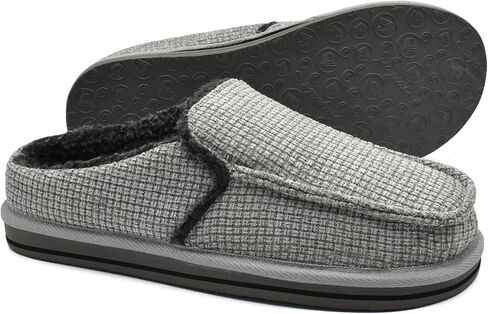 jiajiale Mens Slippers Warm Memory Foam Moccasin Slippers Cozy Fuzzy Polar Fleece Slip on Winter for Mens House Shoes with Arch Support Indoor Outdoor Non Slip Hard Sole in Saudi Arabia