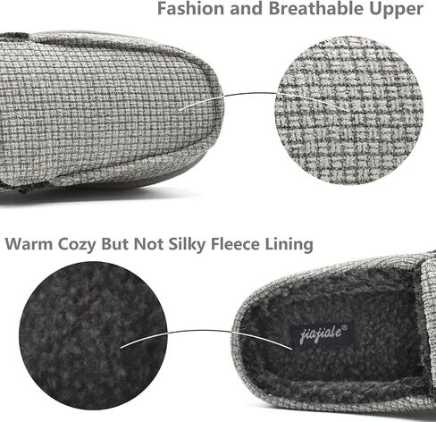 jiajiale Mens Slippers Warm Memory Foam Moccasin Slippers Cozy Fuzzy Polar Fleece Slip on Winter for Mens House Shoes with Arch Support Indoor Outdoor Non Slip Hard Sole in Saudi Arabia