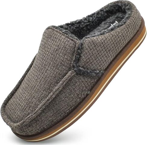 jiajiale Mens Slippers Warm Memory Foam Moccasin Slippers Cozy Fuzzy Polar Fleece Slip on Winter for Mens House Shoes with Arch Support Indoor Outdoor Non Slip Hard Sole in Saudi Arabia