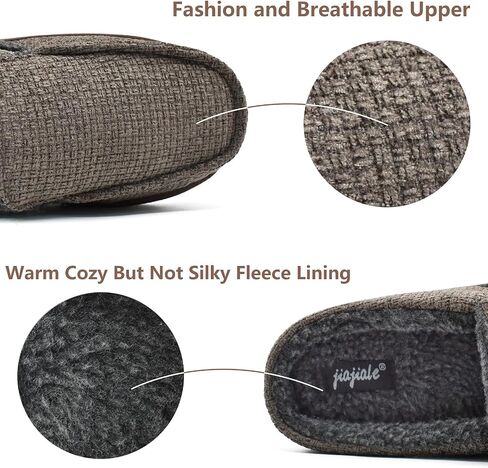 jiajiale Mens Slippers Warm Memory Foam Moccasin Slippers Cozy Fuzzy Polar Fleece Slip on Winter for Mens House Shoes with Arch Support Indoor Outdoor Non Slip Hard Sole in Saudi Arabia