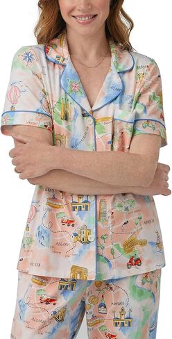طقم بيجامة Bedhead PJs قصير الأكمام Wanderlust MD (الولايات المتحدة 8-10) in Kuwait