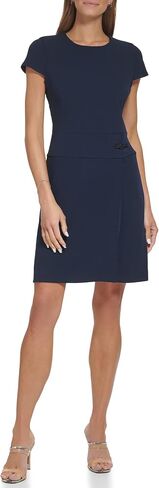 DKNY Women's Cap Sleeve Scuba Crepe Jewel Neck Dress in Saudi Arabia
