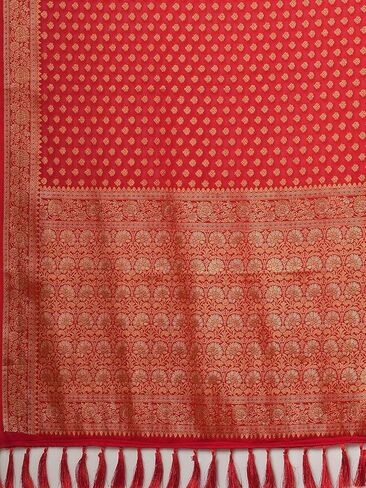 Saree For Women's Woven Design Kanjeevaram Saree With Unstitched Blouse Piece (Multicolor) in Saudi Arabia