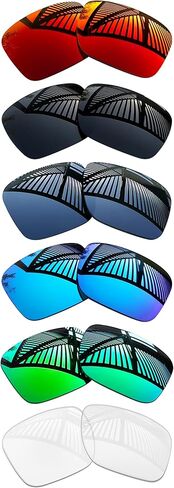 MYCOURAG 6 أزواج عدسات بديلة للنظارات الشمسية Oakley Holbrook XL OO9417 - أسود خالص + زمرد + أزرق ثلجي + أحمر ناري + تيتانيوم + HD شفاف in Saudi Arabia