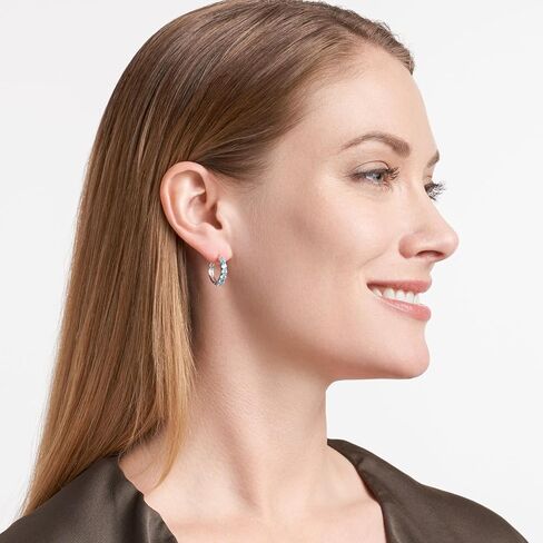 .925 Sterling Silver 3mm Gemstone Hoop Earrings - Choice of Gem Color in Saudi Arabia