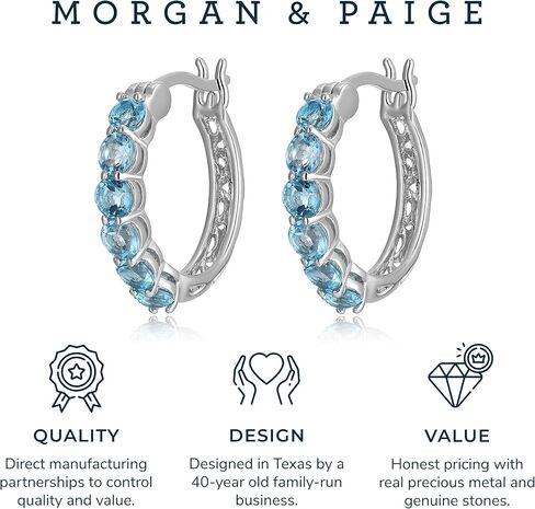 .925 Sterling Silver 3mm Gemstone Hoop Earrings - Choice of Gem Color in Saudi Arabia