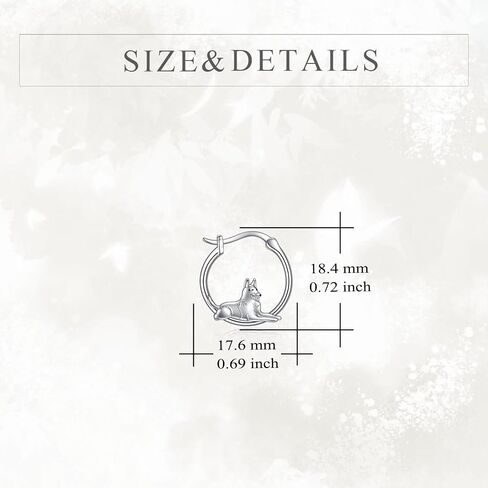 YFN German Shepherd Earrings Sterling Silver German Shepherd Hoop Huggie Earrings German Shepherd Jewelry For Women Girls German Shepherd Gifts For German Shepherd Lovers in Saudi Arabia