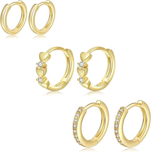 Senteria Small Huggie Hoop Earrings for Women Silver 14K Gold Plated Small Gold Hoop Earrings Tiny Huggie Hoop Earrings in Saudi Arabia