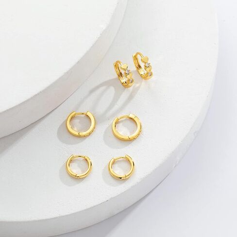 Senteria Small Huggie Hoop Earrings for Women Silver 14K Gold Plated Small Gold Hoop Earrings Tiny Huggie Hoop Earrings in Saudi Arabia