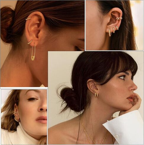 Senteria Small Huggie Hoop Earrings for Women Silver 14K Gold Plated Small Gold Hoop Earrings Tiny Huggie Hoop Earrings in Saudi Arabia