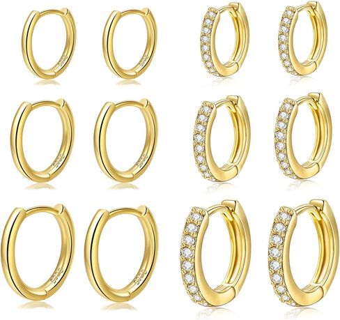 Senteria Small Huggie Hoop Earrings for Women Silver 14K Gold Plated Small Gold Hoop Earrings Tiny Huggie Hoop Earrings in Saudi Arabia