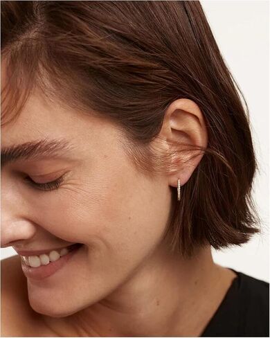 Senteria Small Huggie Hoop Earrings for Women Silver 14K Gold Plated Small Gold Hoop Earrings Tiny Huggie Hoop Earrings in Saudi Arabia