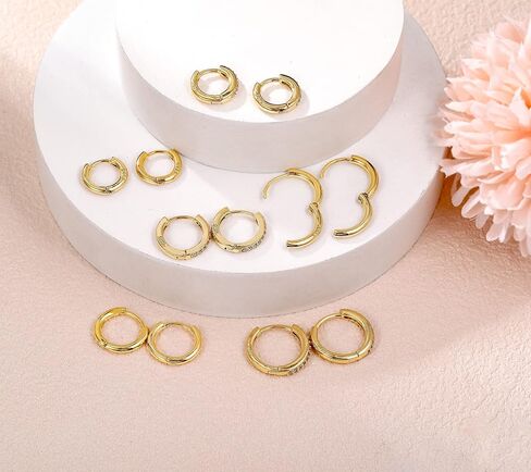 Senteria Small Huggie Hoop Earrings for Women Silver 14K Gold Plated Small Gold Hoop Earrings Tiny Huggie Hoop Earrings in Saudi Arabia