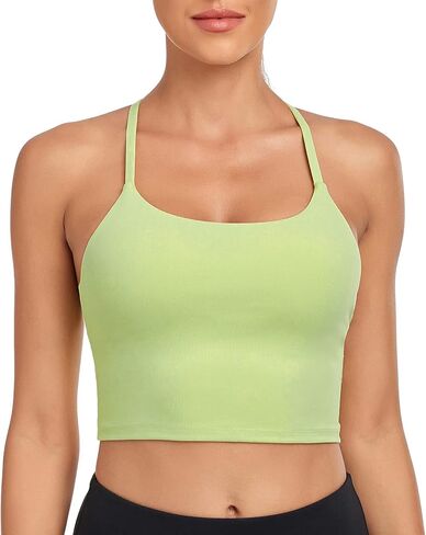 حمالة صدر رياضية مبطنة للسيدات من Lemedy Longline Strappy Back وتمارين اليوجا بدون أكمام in Kuwait