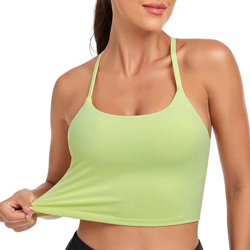 حمالة صدر رياضية مبطنة للسيدات من Lemedy Longline Strappy Back وتمارين اليوجا بدون أكمام in Kuwait