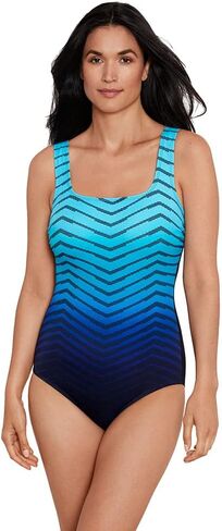 Penbrooke ShapeSolver Sport Women's Prism Change Scoop Neck Soft Cup One Piece Swimsuit in Saudi Arabia