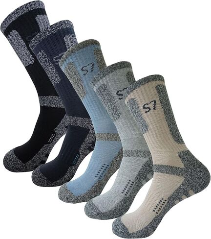 SEOULSTORY7 5pack Men's Climbing Cushion Hiking/Performance Crew Socks in Saudi Arabia