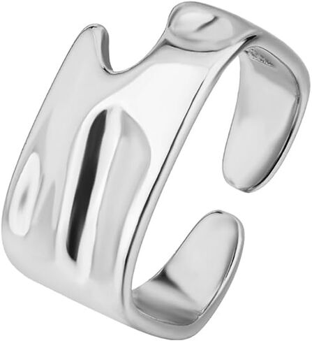 Unique Irregular Wide Statement Ring for Women Girls Geommetric Adjustable Stacking Open Finger Rings Eternity Promise Bands Personalized Jewelry Gifts Birthday in Saudi Arabia