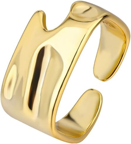 Unique Irregular Wide Statement Ring for Women Girls Geommetric Adjustable Stacking Open Finger Rings Eternity Promise Bands Personalized Jewelry Gifts Birthday in Saudi Arabia