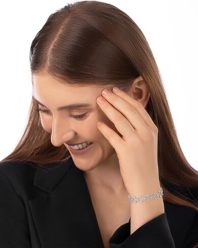 سوار جيفا 925 من الفضة الاسترليني قابل للسحب مضاد للحساسية للنساء والفتيات in Kuwait