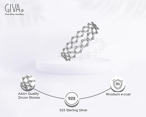 GIVA 925 Sterling Silver Hypoallergenic Retractable Bracelet cum RIng for Women and Girls in Saudi Arabia