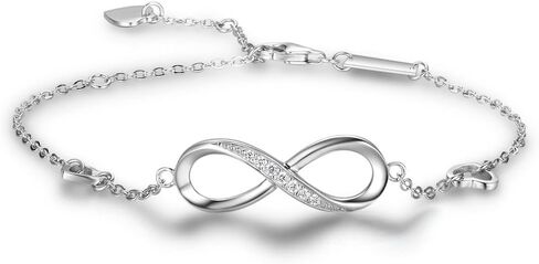 Bo&Pao Women's Infinity Bracelet 925 Sterling Silver, adjustable in Saudi Arabia