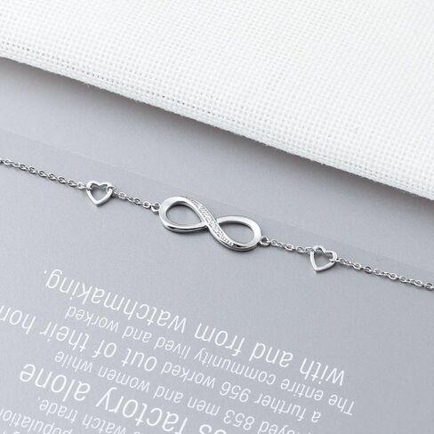 Bo&Pao Women's Infinity Bracelet 925 Sterling Silver, adjustable in Saudi Arabia