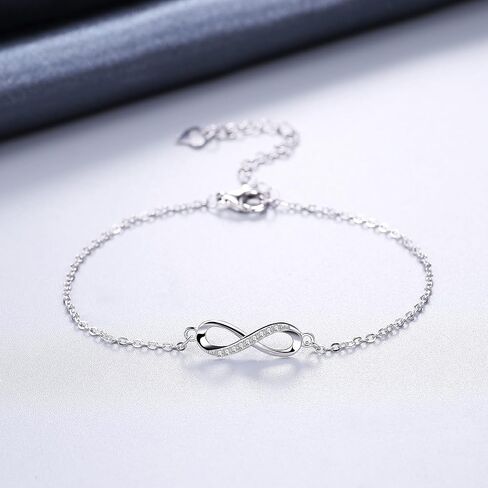 Bo&Pao Women's Infinity Bracelet 925 Sterling Silver, adjustable in Saudi Arabia