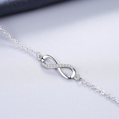 Bo&Pao Women's Infinity Bracelet 925 Sterling Silver, adjustable in Saudi Arabia
