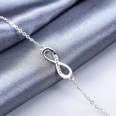 Bo&Pao Women's Infinity Bracelet 925 Sterling Silver, adjustable in Saudi Arabia