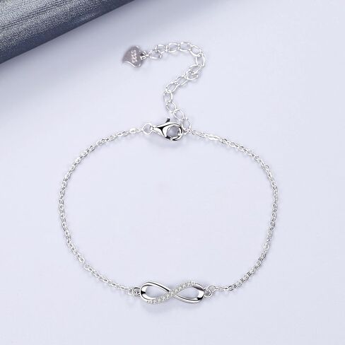 Bo&Pao Women's Infinity Bracelet 925 Sterling Silver, adjustable in Saudi Arabia