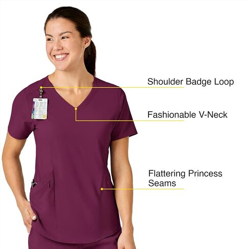 Renew Women's V-Neck Top, Wine, XL in Saudi Arabia