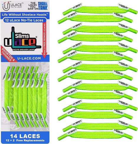 أربطة الحذاء uLace Slims بدون رباط - أربطة أحذية مرنة للأحذية الرياضية | أربطة مرنة وقابلة للتمدد | سهلة التركيب - 14 رباط in Saudi Arabia